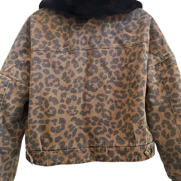 SUPERDOWN Revolve Cici snap front jacket Removable Fur Collar Denim Heavy Small - Picture 9 of 16